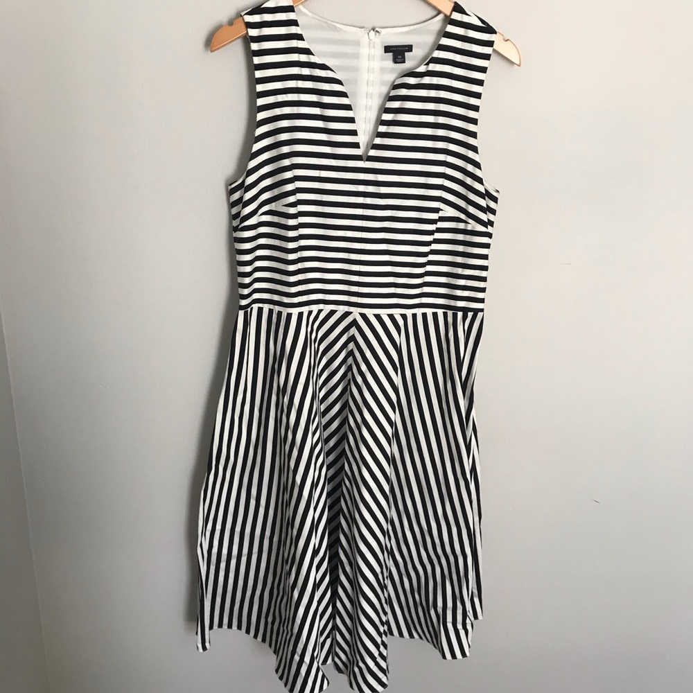Ann Taylor black and white striped dress